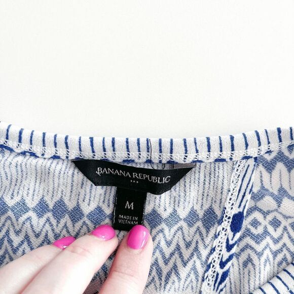 Banana Republic Blue And White Aztec Print Sundress Size Medium - Picture 4 of 8